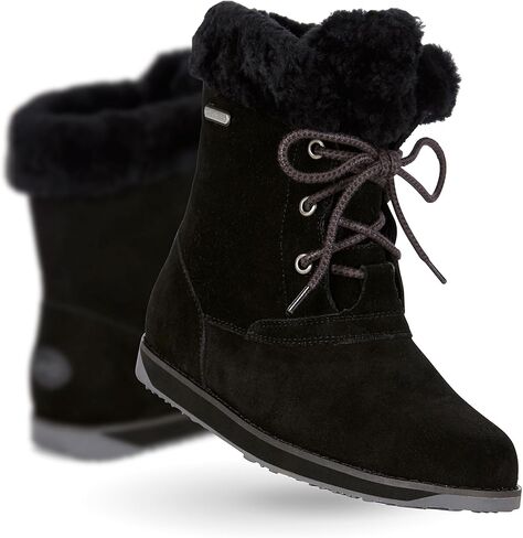 حذاء EMU Australia Shaw Lo للسيدات من بطانة الجلد مقاوم للماء باللون الأسود in Kuwait