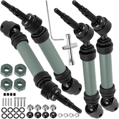 ترقيات محاور عمود محرك الأقراص ل 1/10 4WD SLASH/Rustler/Stampede/Jat0 4x4 (BL-2S) (VXL) ، F0RD F15O ، RC الأمامي والخلف ، CVD CVD W/Hex Up ، Titanium in Kuwait