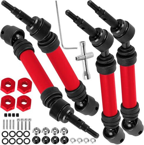 ترقيات محاور عمود محرك الأقراص ل 1/10 4WD SLASH/Rustler/Stampede/Jat0 4x4 (BL-2S) (VXL) ، F0RD F15O ، RC الأمامي والخلف ، CVD CVD W/Hex Up ، Titanium in Kuwait