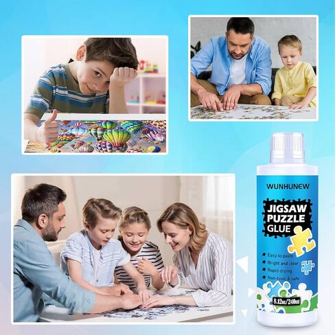 Jigsaw Puzzle Glue Clear with Sponge Head Applicator, Puzzle Saver Frame for 1000/1500/3000 Pieces Puzzle of Paper & Wood, Water-Soluble Special Art Craft Puzzle Guard Glue, Quick Dry (120ML) in Kuwait
