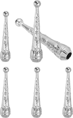 Patikil Bolo Tie Tips ، 6pcs 2 بوصة 2 بوصة سبيكة طويلة بولو ربطة مستلزمات الاستبدال كبسولات نهاية الحبل 5.5 ملم قطرها لديكور ملابس DIY ، نغمة فضية in Kuwait