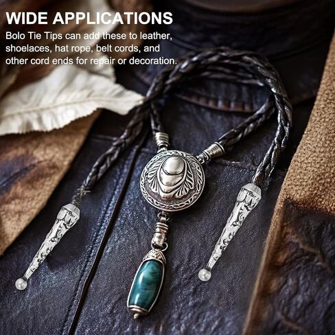Patikil Bolo Tie Tips ، 6pcs 2 بوصة 2 بوصة سبيكة طويلة بولو ربطة مستلزمات الاستبدال كبسولات نهاية الحبل 5.5 ملم قطرها لديكور ملابس DIY ، نغمة فضية in Kuwait