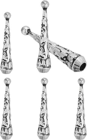 Patikil Bolo Tie Tips ، 6pcs 2 بوصة 2 بوصة سبيكة طويلة بولو ربطة مستلزمات الاستبدال كبسولات نهاية الحبل 5.5 ملم قطرها لديكور ملابس DIY ، نغمة فضية in Kuwait