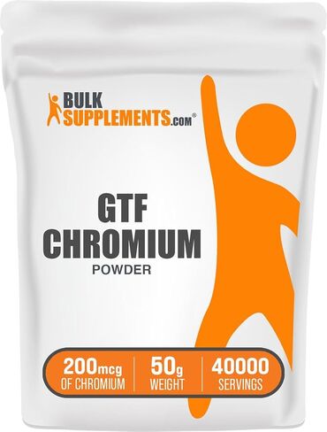 BulkSupplements.com مسحوق الكروم GTF، كروم بولينيكوتينات - مسحوق الكروم GTF لدعم العضلات والمزاج، مكملات الكروم، خالية من الخميرة، 1000 ميكروجرام من الكروم، 250 جم (8.8 أونصة) in Saudi Arabia