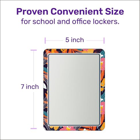 Locker Mirror Magnetic for School and Office, with Strong and 100% Magnetic Mirror for Locker, Magnetic Locker Mirror with Colorful Design, 1 Pack, Practical and Reliable Locker Accessories in Kuwait