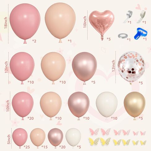146Pcs Brown Balloons Garland Arch Kit, DIY 18"12"10" Coffee Brown Blush Nude Balloons for Neutral Woodland Teddy Bear Baby Shower Wedding Jungle Safari Birthday Party Decorations in Kuwait