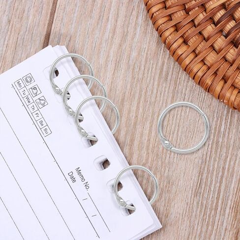 30 Pcs Binder Rings Assorted Sizes (1/2", 3/4", 1", 1-1/4", 1-1/2", 2"), Loose Leaf Binder Book Rings, Metal Index Card Rings Binder Clip Rings for Flash Cards, Key Rings, Index Cards (Black) in Kuwait
