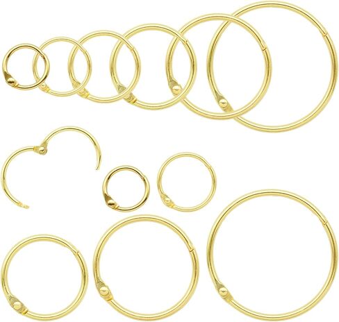 30 Pcs Binder Rings Assorted Sizes (1/2", 3/4", 1", 1-1/4", 1-1/2", 2"), Loose Leaf Binder Book Rings, Metal Index Card Rings Binder Clip Rings for Flash Cards, Key Rings, Index Cards (Black) in Kuwait