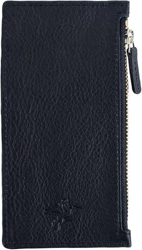 PEGAI Leather Slim Wallet Credit Card Holder for Women with Zipper Coin Pocket | Business Card Holder, ID Wallet, Card Case Wallets for Women | Isabel (Dymnos Black) in Kuwait