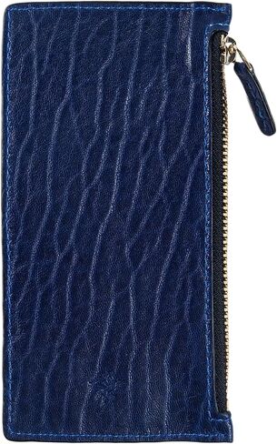 PEGAI Leather Slim Wallet Credit Card Holder for Women with Zipper Coin Pocket | Business Card Holder, ID Wallet, Card Case Wallets for Women | Isabel (Dymnos Black) in Kuwait