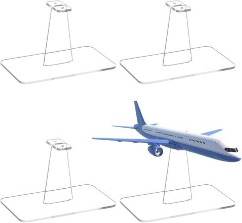 AHANDMAKER 4Pcs Acrylic Model Plane Display Stand, Universal Aircraft Model Plane Stand Without Airplane, Detachable Display Holder Display Basements for Building Blocks Planes, 3.15x5.12x3.15 Inch in Saudi Arabia
