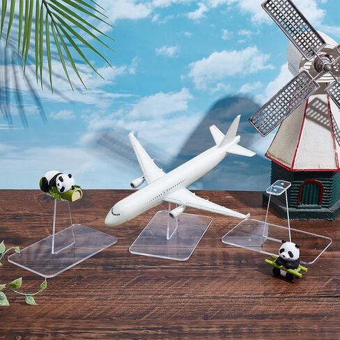 AHANDMAKER 4Pcs Acrylic Model Plane Display Stand, Universal Aircraft Model Plane Stand Without Airplane, Detachable Display Holder Display Basements for Building Blocks Planes, 3.15x5.12x3.15 Inch in Saudi Arabia
