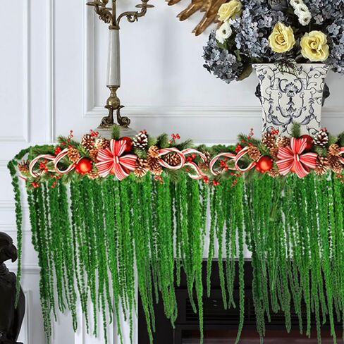 5 قطع زهور زفاف قطيفة مجففة حقيقية معلقة - 23 بوصة زهور مجففة خضراء محفوظة لزهور قوس الزفاف، أكاليل الزهور، ترتيب زهور الوستارية، ديكور مزهرية ريفي، تعليق على الحائط in Kuwait