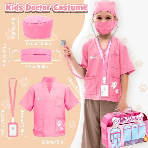 Wooden Doctor Kit & Dog Toys for Kids Toddlers Girls Boys 3 4 5 6 Years Old, Walking Barking Stuffed Dog & Doctor Costume & Veterinarian Pretend Play Set, Gifts for Boys Girls 3 4 5 6+ in Saudi Arabia
