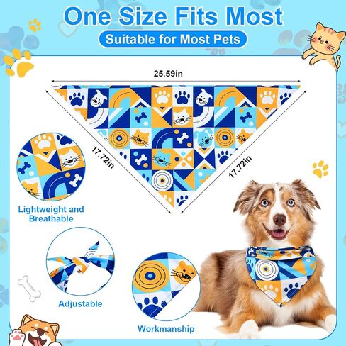 72 PCS 4th of July Dog Bandanas Bulk Patriotic Dog Bandana Bandana قابلة للتعديل قابلة للغسل المثلث الأليفة وشاحًا ناعم in Saudi Arabia