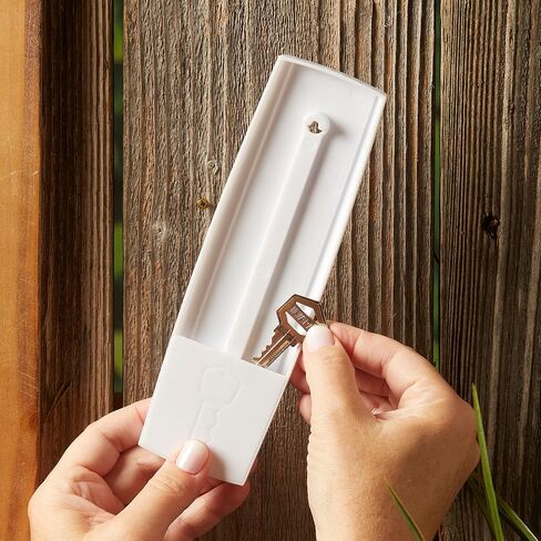 Taylor Wall Tube Thermometer with Key Holder, Outdoor, Key Lock Box, Decorative Hide-a-Key Lockbox for Outside Waterproof, Secret Hidden Storage Coins, House Spare Keys for Safe Storage, White in Saudi Arabia