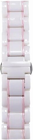 حزام سيراميك من الصلب 20mm 22mm لسامسونج جالاكسي ووتش 4 40 مم 45 44 ملم برو Amazfit GTS Watch Band Band for Huawei Belt Bracelet (White and Gold ، 22mm) in Kuwait