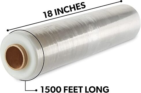 18" x 1200 FT Roll 80 Gauge Thick, 4 Pack. Industrial Stretch Wrap for Moving, Pallet Shrink Film, Ideal for Furniture, Boxes, Pallets (Clear) in Saudi Arabia