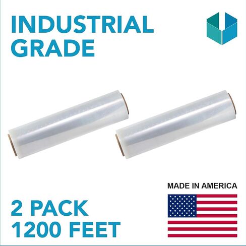 18" x 1200 FT Roll 80 Gauge Thick, 4 Pack. Industrial Stretch Wrap for Moving, Pallet Shrink Film, Ideal for Furniture, Boxes, Pallets (Clear) in Saudi Arabia