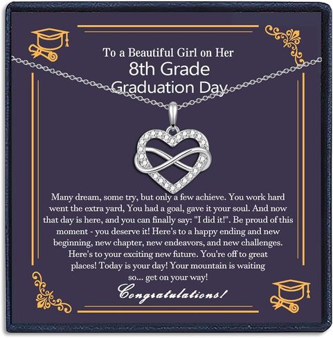 EPIRORA Class of 2024 Graduation Gifts for Her, Infinity Heart Pendant Necklace for Women Girls, 5th 8th Grade High School College Master Degree Grad Jewelry Gifts for Graduates in Saudi Arabia