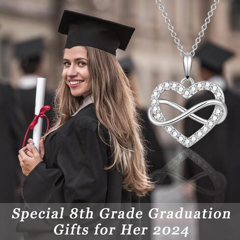 EPIRORA Class of 2024 Graduation Gifts for Her, Infinity Heart Pendant Necklace for Women Girls, 5th 8th Grade High School College Master Degree Grad Jewelry Gifts for Graduates in Saudi Arabia