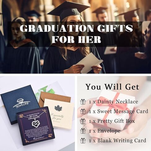 EPIRORA Class of 2024 Graduation Gifts for Her, Infinity Heart Pendant Necklace for Women Girls, 5th 8th Grade High School College Master Degree Grad Jewelry Gifts for Graduates in Saudi Arabia