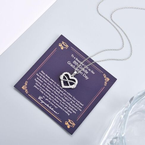 EPIRORA Class of 2024 Graduation Gifts for Her, Infinity Heart Pendant Necklace for Women Girls, 5th 8th Grade High School College Master Degree Grad Jewelry Gifts for Graduates in Saudi Arabia