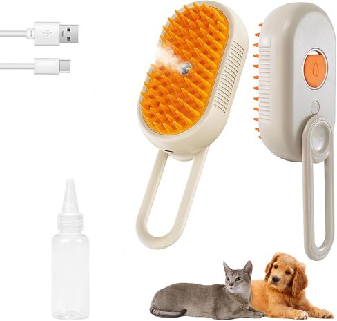 4-in-1 Cat Steam Brush for Shedding & Grooming, Spray Hair Removal Comb, Cat Brush for Massage, Pet Grooming Comb Hair Removal Tool for Cats and Dogs in Kuwait