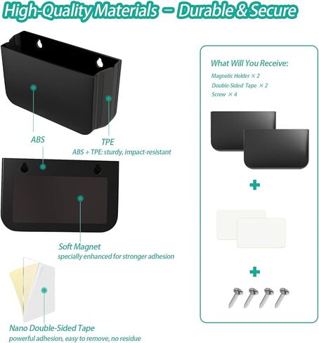 Magnetic Remote Control Holder Wall Mount, 2 Pack TV Remote Holder Wall Mount, Magnetic Pen Holders for Refrigerator, Whiteboard Marker, Locker Organizer, Office Organizer (Black) in Kuwait