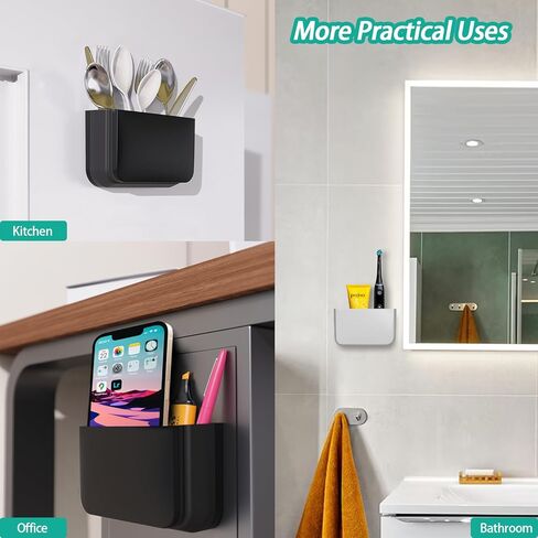 Magnetic Remote Control Holder Wall Mount, 2 Pack TV Remote Holder Wall Mount, Magnetic Pen Holders for Refrigerator, Whiteboard Marker, Locker Organizer, Office Organizer (Black) in Kuwait