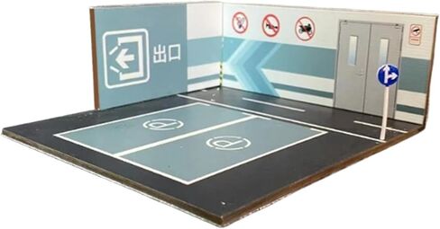 1:64 Parking Lot Mini Diecast Garage Layout Nonslip,Diorama,Model Building,Scene Display for Diecast Model Vehicle Toy, Style B in Kuwait