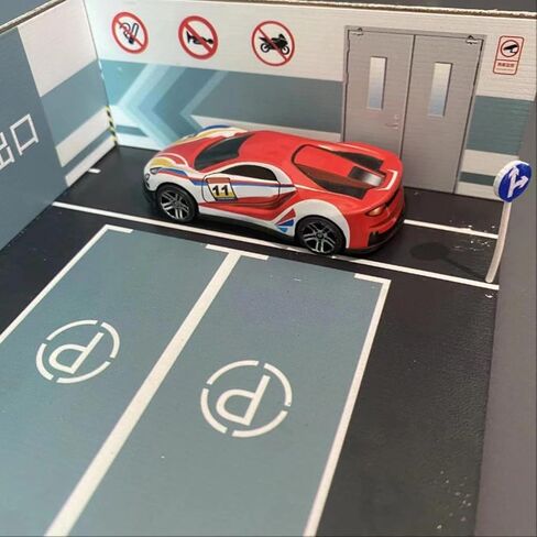 1:64 Parking Lot Mini Diecast Garage Layout Nonslip,Diorama,Model Building,Scene Display for Diecast Model Vehicle Toy, Style B in Kuwait
