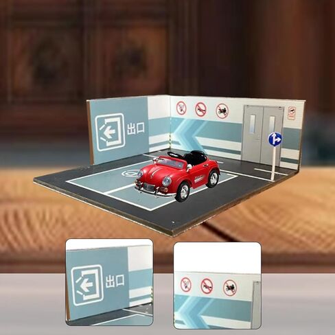 1:64 Parking Lot Mini Diecast Garage Layout Nonslip,Diorama,Model Building,Scene Display for Diecast Model Vehicle Toy, Style B in Kuwait