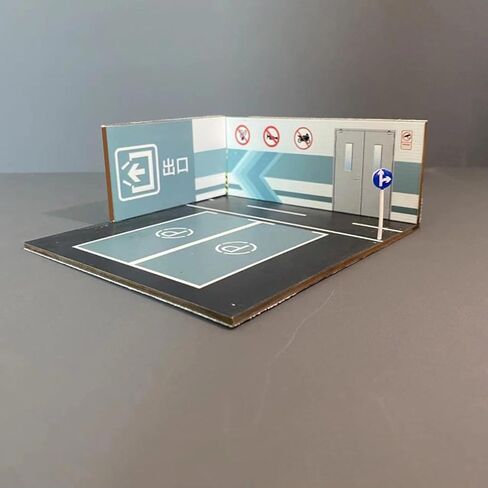1:64 Parking Lot Mini Diecast Garage Layout Nonslip,Diorama,Model Building,Scene Display for Diecast Model Vehicle Toy, Style B in Kuwait