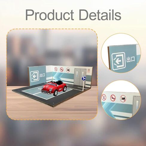 1:64 Parking Lot Mini Diecast Garage Layout Nonslip,Diorama,Model Building,Scene Display for Diecast Model Vehicle Toy, Style B in Kuwait