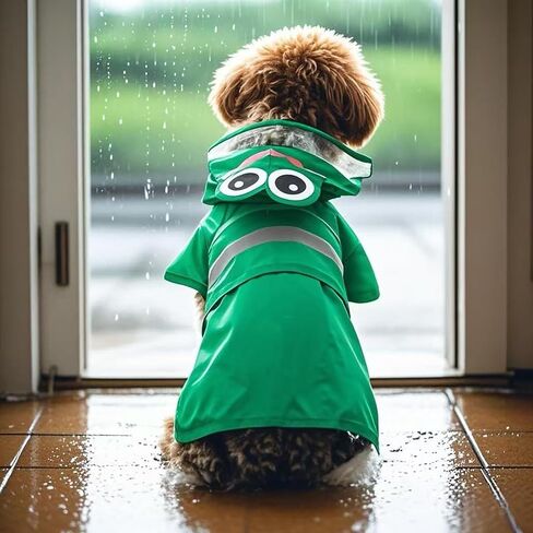 Dog Raincoat Hooded, Reflective Dog Slicker Poncho Adjustable Waterproof Lightweight Rain Jacket for Dogs,Duck,S in Saudi Arabia