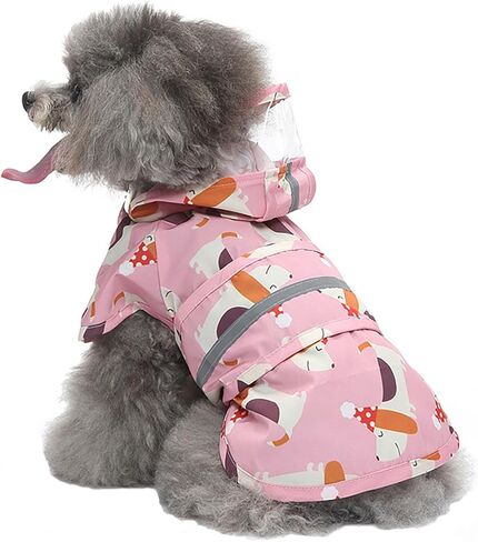 Dog Raincoat Hooded, Reflective Dog Slicker Poncho Adjustable Waterproof Lightweight Rain Jacket for Dogs,Duck,S in Saudi Arabia