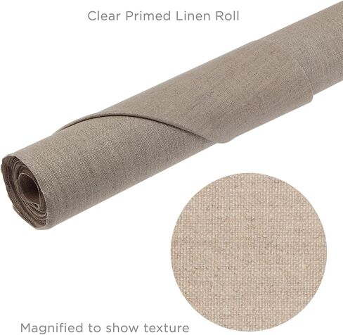 SENSO Clear Clear Preded Linen Canvas Roll-14 OZ ، أسنان متوسطة ، 72 "× 6 ياردة-بياضات من الدرجة الاحترافية للزيت ، والأكريليك ، ووسائل الإعلام المختلطة in Kuwait