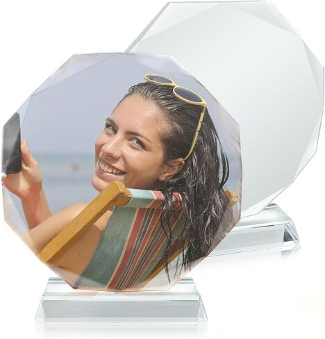 2 حزمة تسامي الفراغات البلورية السامي قلب البلاكات الزجاجية من أجل تسامي جائزة الكأس الصورة إطار إطار الطاولة الحلي ديي هدايا (القلب) in Kuwait