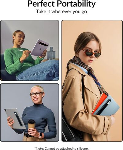 حامل القلم لـ Apple Pencil 1st & 2nd و USB-C و Pro و Slim Stylus-كم مرن مقاوم للمقاوم وقاعدة الألياف الدقيقة و 3 أمتار لتوصيله بحالات iPad & Tablet ، Black in Kuwait