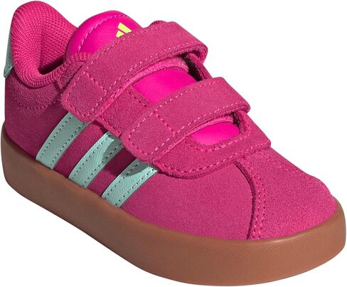 adidas Vl Court 3.0 Lace-Up Sneaker, Pink Fusion/White/Grey, 4 US Unisex Big Kid in Saudi Arabia