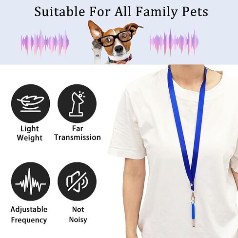 Professional Dog Training Whistle with Lanyard, 3 Adjustable Levels, Ultrasonic Anti-Barking Tool (Pink) in Saudi Arabia