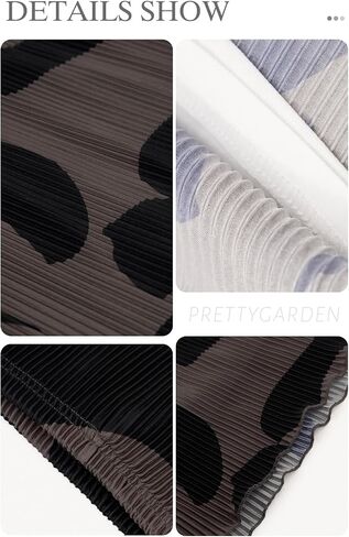 تنورة PRETTYGARDEN النسائية لصيف 2024 بخصر عالٍ وطباعة جرافيك تنانير طويلة بطيات على شكل حرف A للنساء تنورة متوسطة الطول عصرية من Plisse in Saudi Arabia