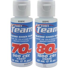 2 PACK TEAM ASSOCIATED 70 + 80 WEIGHT SILICONE SHOCK OIL FLUID 5437 5425 losi HPI INCLUDES CHICAGOLAND RC COUPON