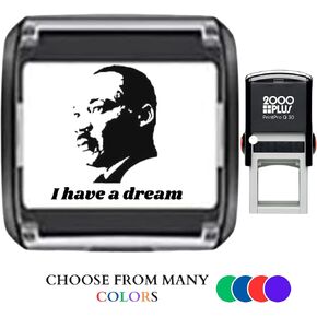 MLK/Martin Luther King Self-Inking Stamp | Ready-to-Use for Events, Schools, and Advocacy - 1" Stamp (Violet)