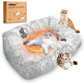 Multifunctional Cat Tunnel Toy - XL Interactive Cat Play Tunnel with Climbing Holes and Thick Resting Mat, Ideal for Mult Homes and Extended Playtime (Ash Gray)