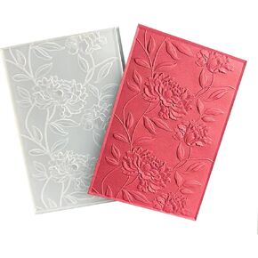 3D Peony Flowers Embossing Folder for Card Making,Chrysanthemum Texture Embossing Folder Template for for DIY Paper Crafts Scrapbooking Polymer Clay Decoration