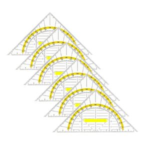 6X Set Square with Handle Geometry Measuring Tool Triangle Ruler Clear for Classroom University Office