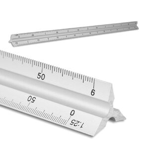 Triangular Scale Ruler, 30cm Aluminum Alloy Multifunctional Engineering Measuring Ruler High Accuracy Multiple Proportions Production Tool for Architects Engineers Carpenters