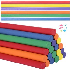 Bosreroy 48 Pcs Colorful Wooden Rhythm Sticks, 12 Inch Music Batons for Kids, 6 Bright Colors for Classroom and Music Play,